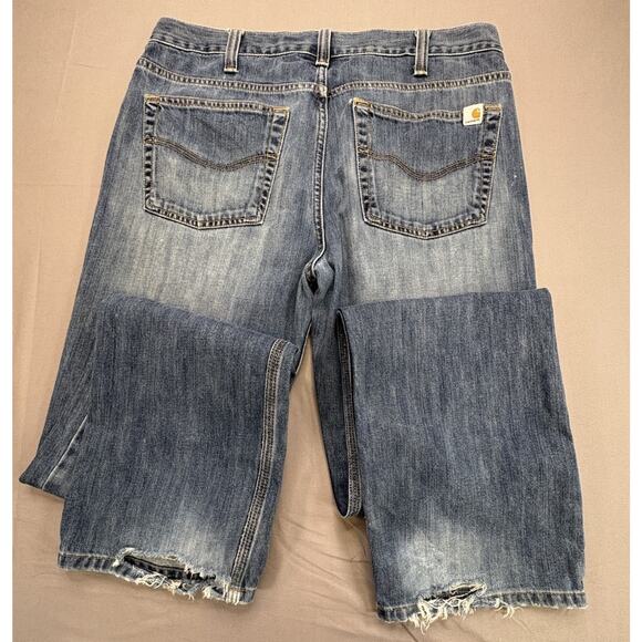 Carhartt Men's 34x36 Relaxed Straight Fit Denim Blue Jeans Pants WTD - Picture 2 of 11